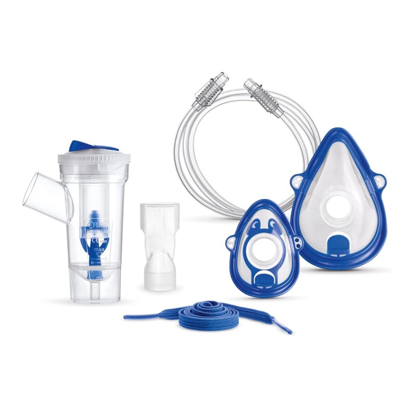 Kit completo con nebulizador RF8, boquillas, tubo y mascarillas Kit completo con nebulizador RF8, boquillas, tubo y mascarillas