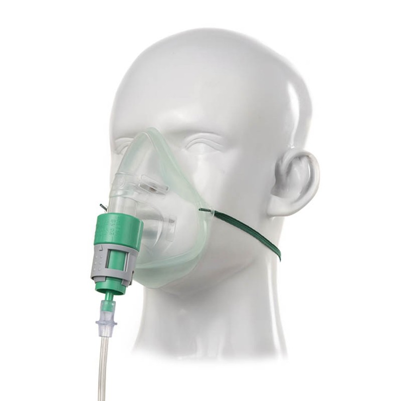 Mascarilla EcoLite con sistema MultiOx regulable y línea de oxígeno de 1,8m para adulto Mascarilla EcoLite con sistema MultiOx regulable y línea de oxígeno de 1,8m para adulto