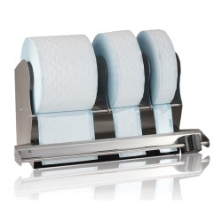 Dispensador de bobinas mural con dispositivo de corte para selladora Melag 300