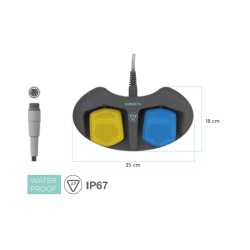 Pedal doble resistente al agua con cable de 5m para electrobisturí Led spa 80/120/160 y touch 200