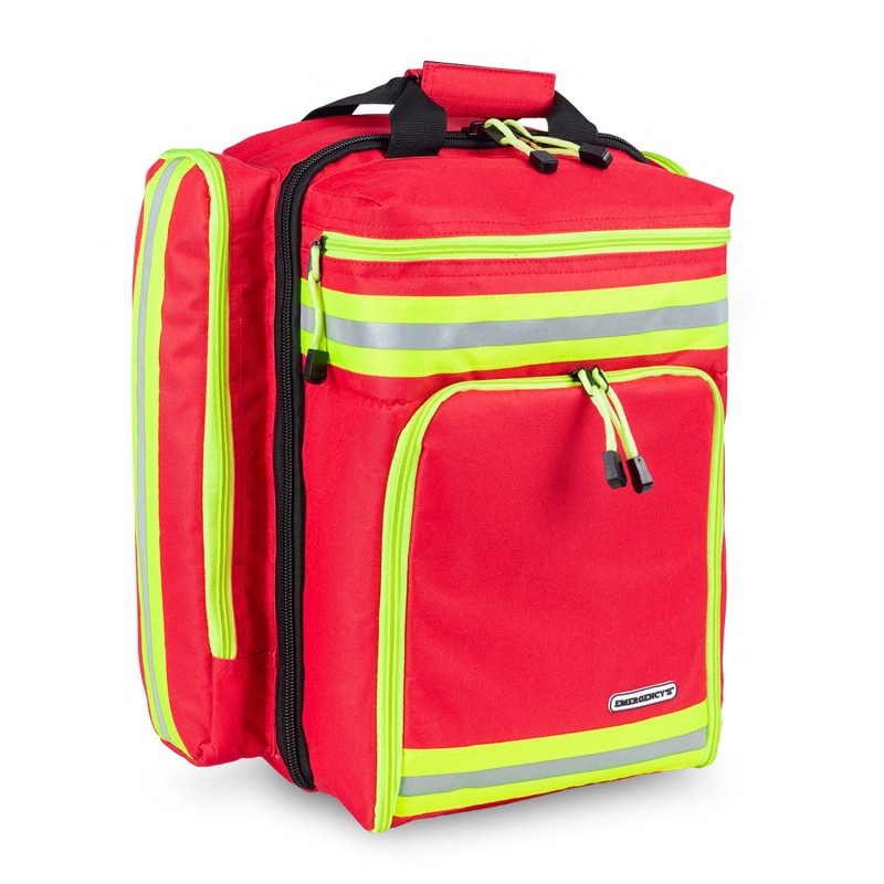 Mochila de primera intervención EMS rojo y fluor