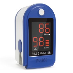 Pulsioxímetro de dedo Oxy-1 con pantalla LED azul | Quantum Spain