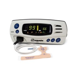 Pulsioxímetro de mesa Nonin 7500 con sensor